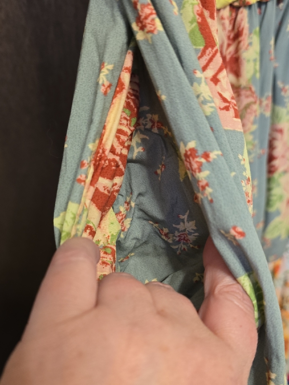 free people Floral Tiered Maxi Sundress with Ribbon Straps - Yellow, Blue, Peach - Picture 4 of 5